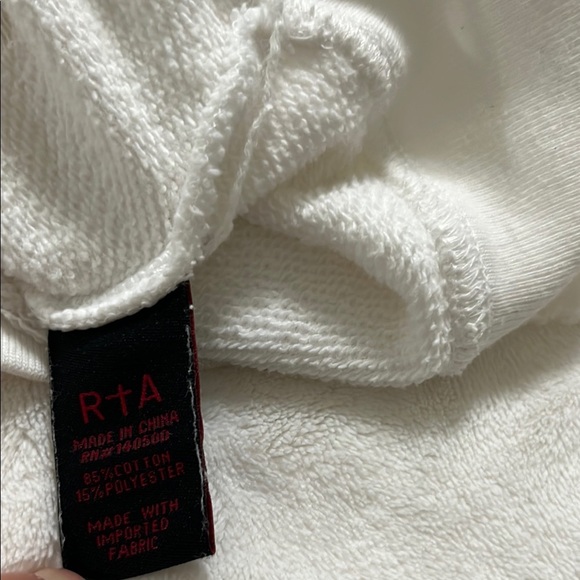 R+A White Distressed Sweatshirt with Crew Neck - Picture 6 of 11